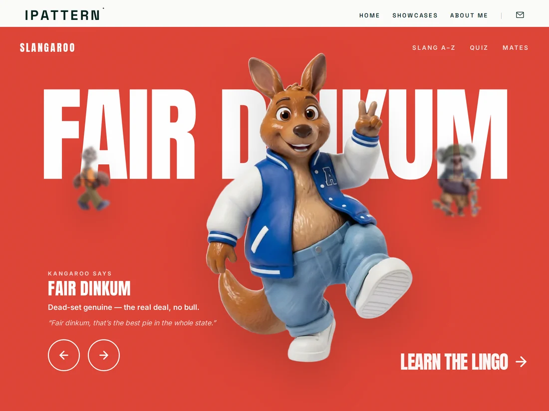 Toonhub kangaroo character against a red slang headline
